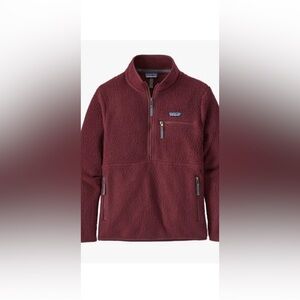 Patagonia Retro Pile Fleece Marsupial 1/4 Zip Size S Burgundy
